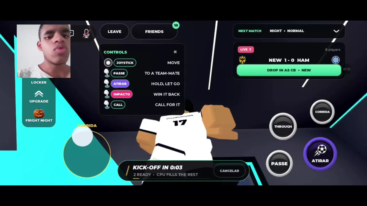 My Player lobby showing the Drop In as CB button and kickoff countdown